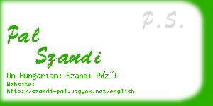 pal szandi business card